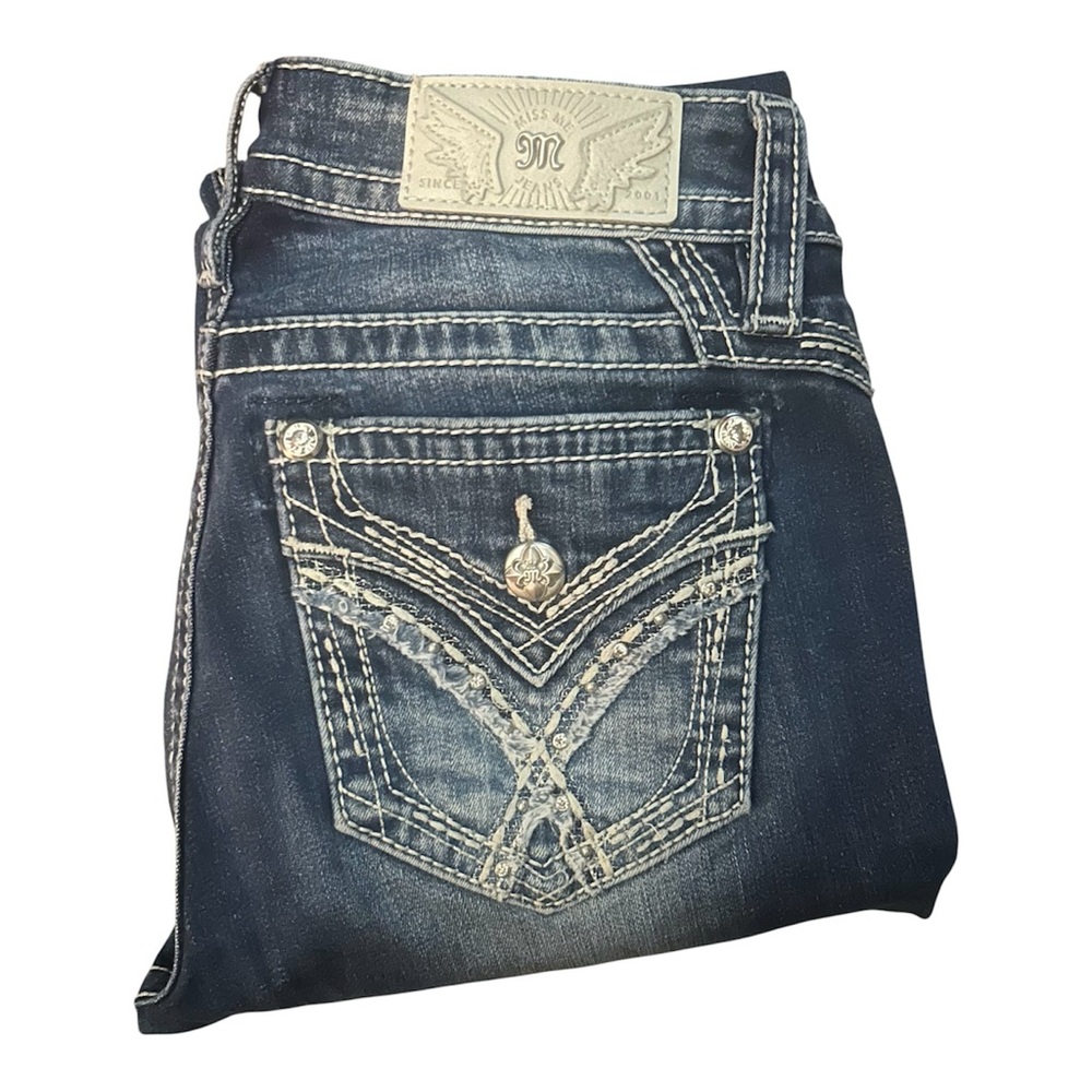 Miss Me Dark Blue Embellished Jeans Size 25/32 Worn Once